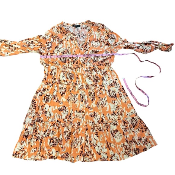 FRYE Cadmium Orange Combo Ruffle Dress - Picture 12 of 13